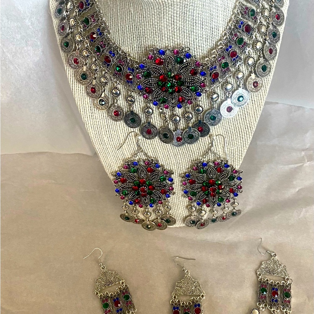 6 piece tribal jewelry set- designed in house and hand made.